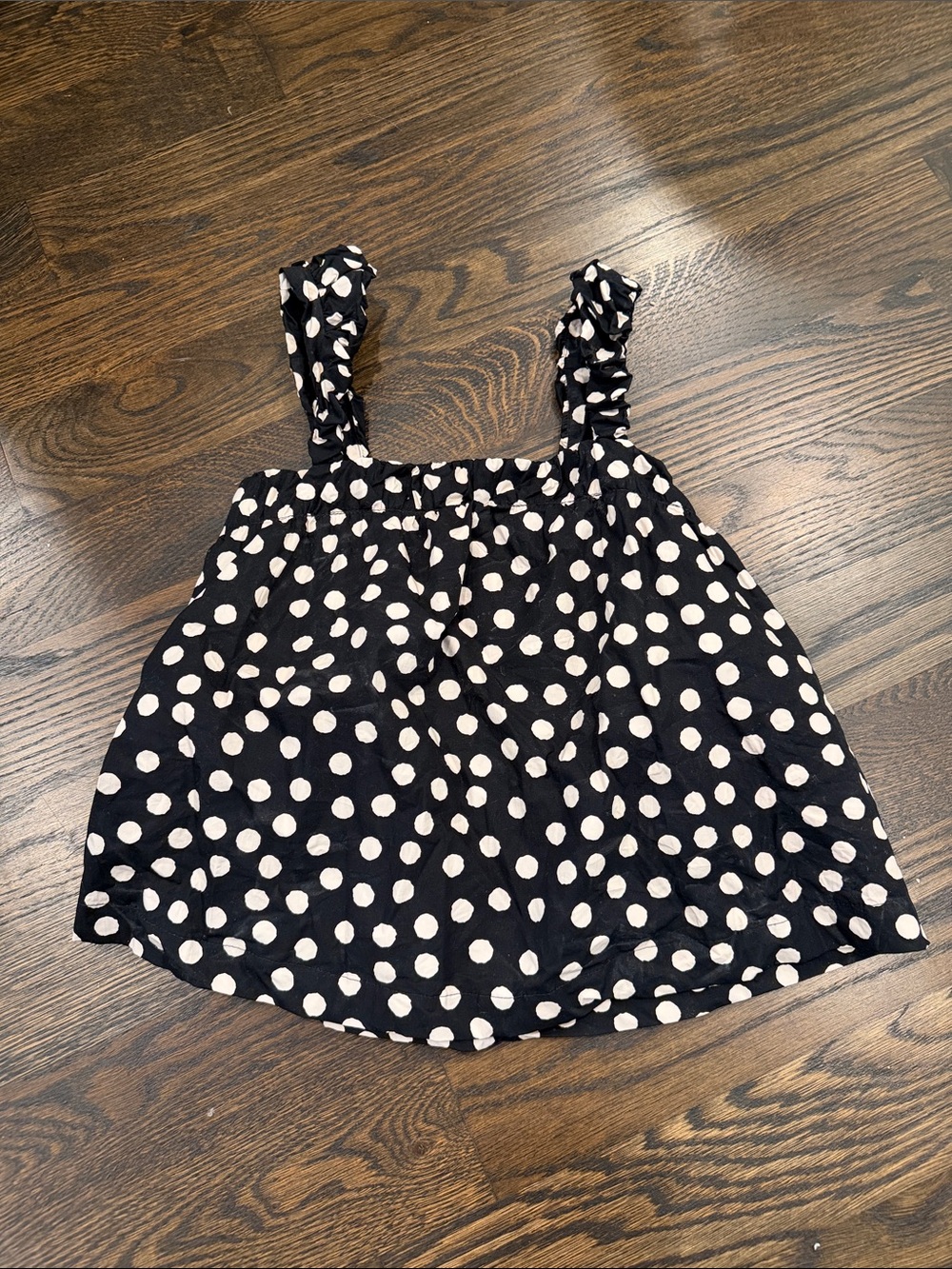 Maeve Black Tank with White Polka Dots